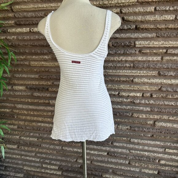 Hard Tail Forever White Triple Tiered Skirt and Ribbed Pleated Tank Size Small - Picture 9 of 10